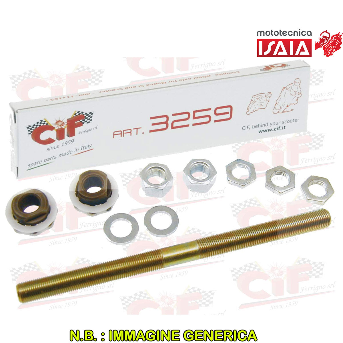 ASSE RUOTA ANTERIORE mm.11x165 COMPLETO SCATOLATO FREE-SI'