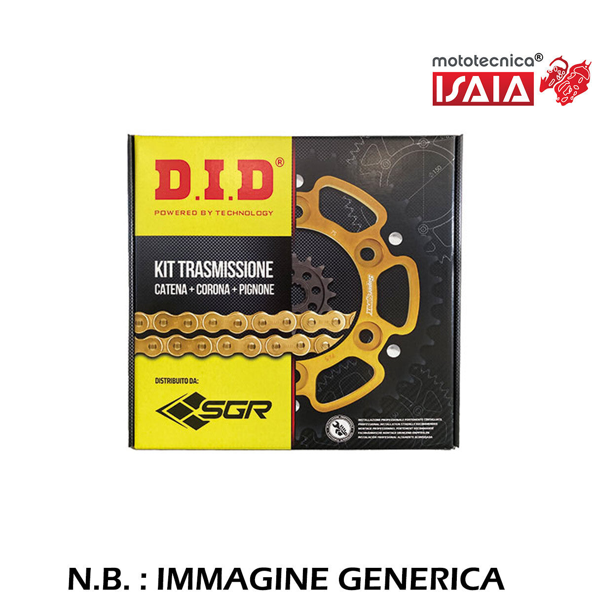 KIT TRASMISSIONE CONFIGURAZIONE STANDARD CON CATENA DID520VX3 E CORONA IN ACCIAIO