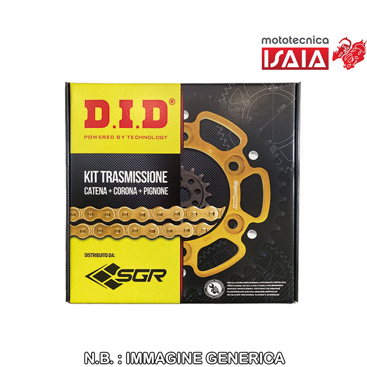 KIT TRASMISSIONE CONFIGURAZIONE STANDARD CON CATENA DID520VX3 E CORONA IN ACCIAIO YAMAHA XTZ 750