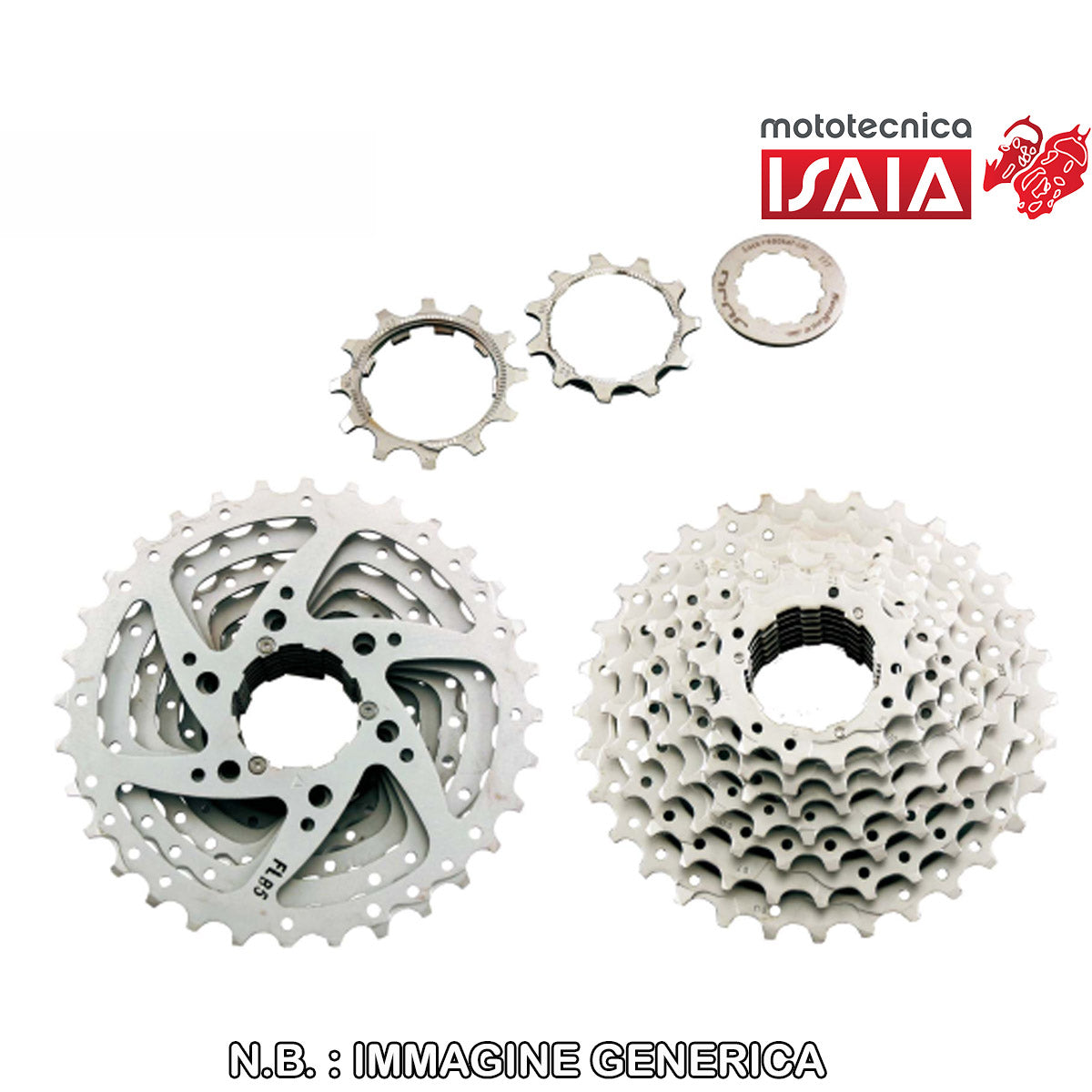 PACCO PIGNONI A CASSETTA M66 8V - 12-32 DENTI, ARGENTO, SH11
