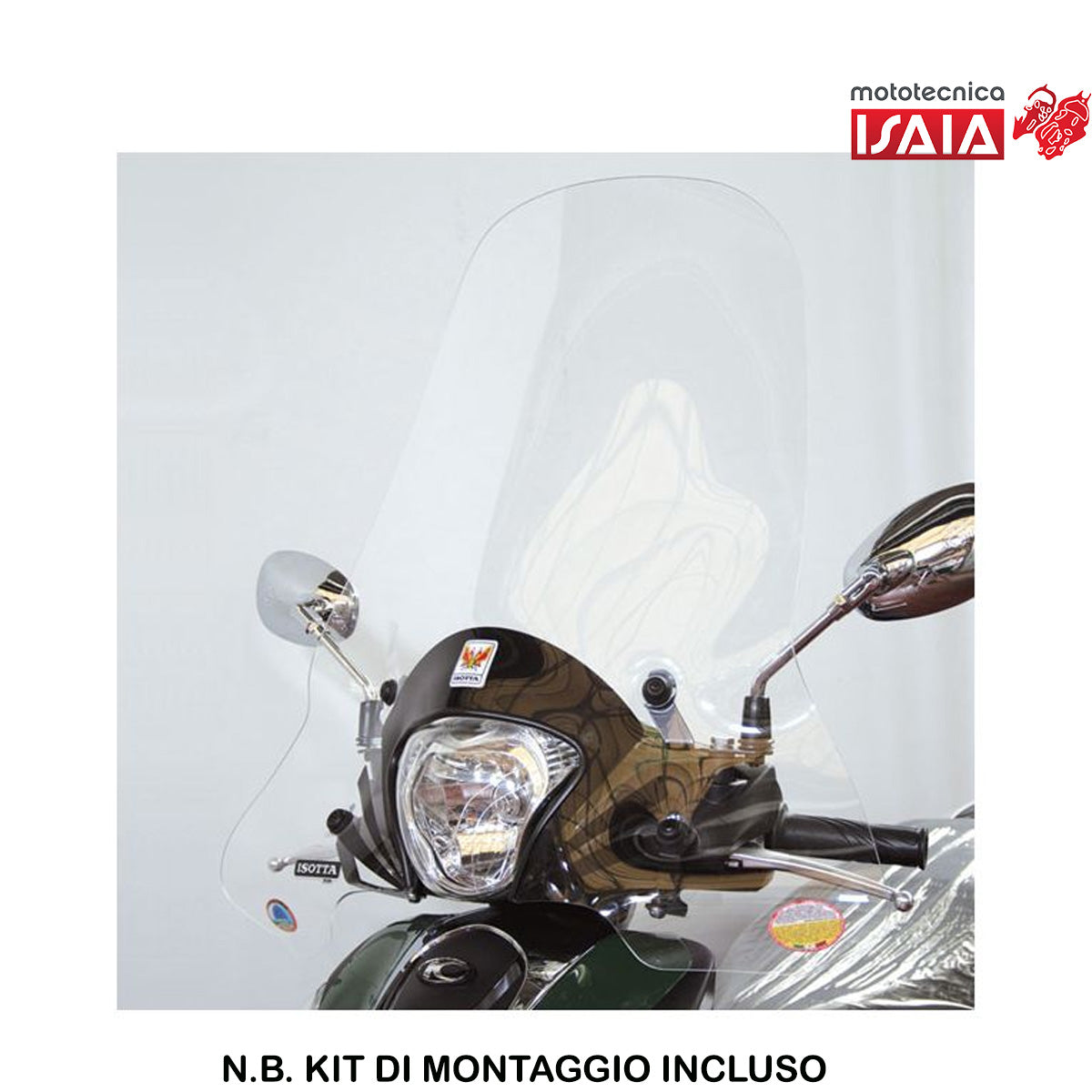 PARABREZZA MEDIA PROTEZIONE PER KYMCO PEOPLE ONE 125I DAL 2013 CON SERIGRAFIA ANTI REFRAZIONE SOLARE