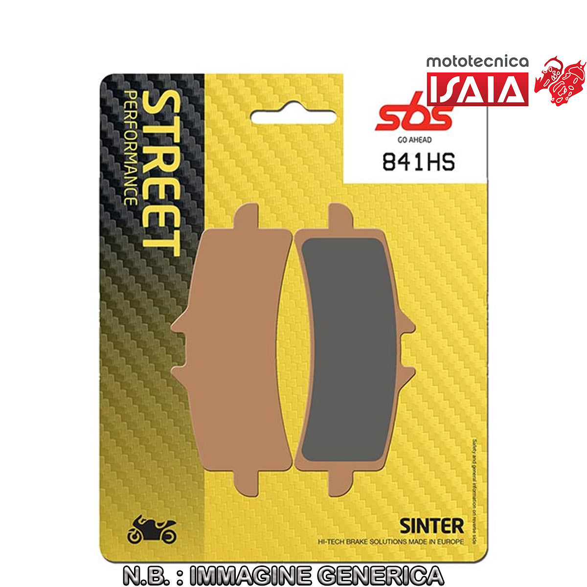 PASTIGLIE FRENO ANTERIORE SBS 841HS