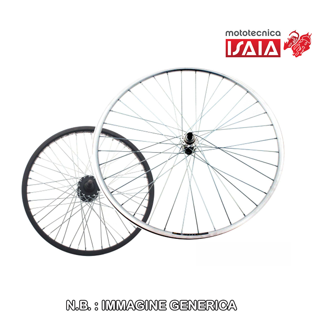 RUOTA ANTERIORE MTB / TOURING 24X1,75 - PERNO 3/8, SFERE, MOZZO ACCIAIO, CERCHIO ALLUMINIO