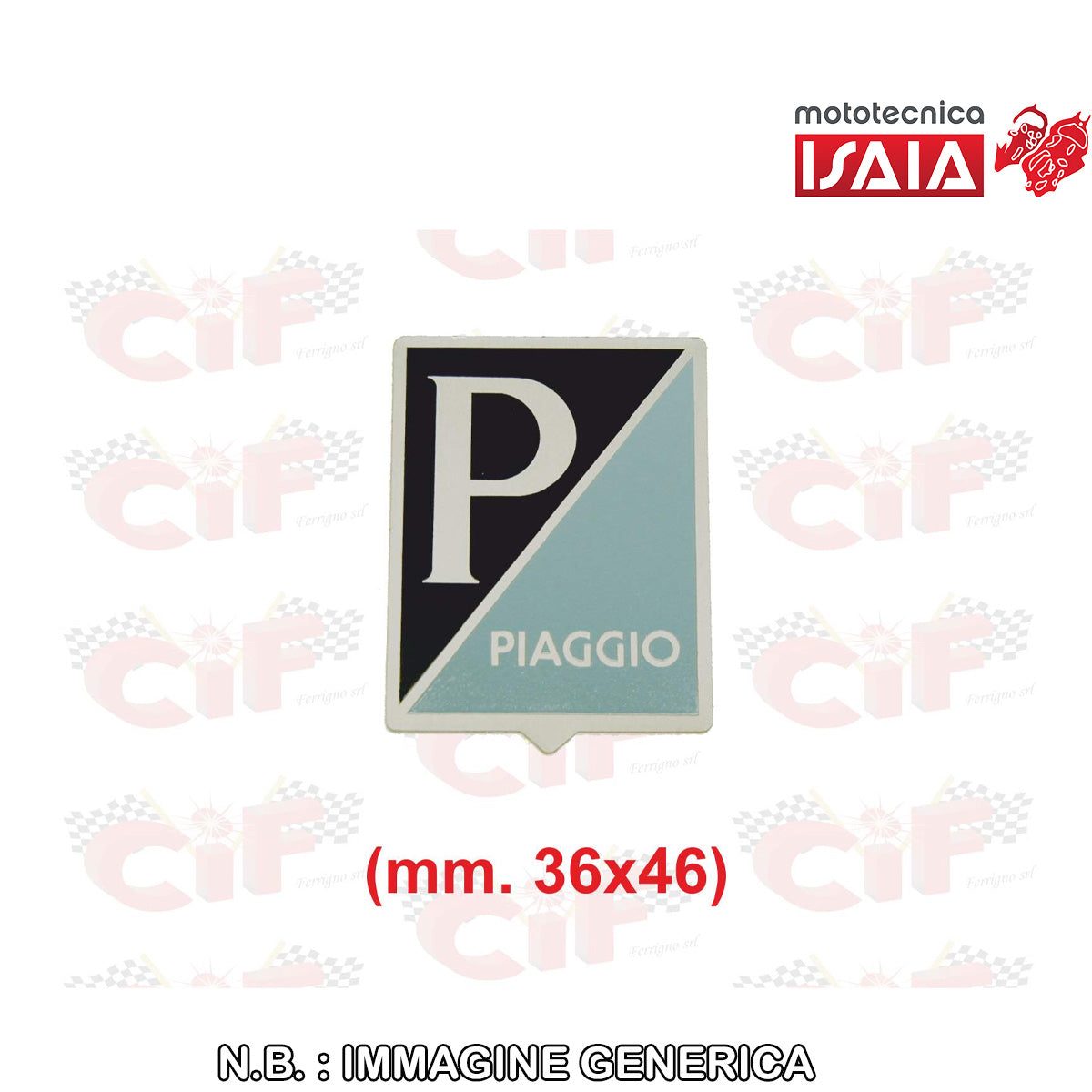 SCUDETTO - STEMMA PIAGGIO (mm.36x46) ADESIVO ALLUMINIO