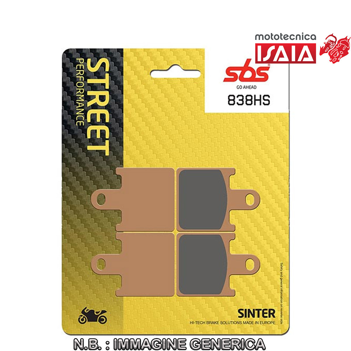 SET 4 PASTIGLIE FRENO SBS 838HS