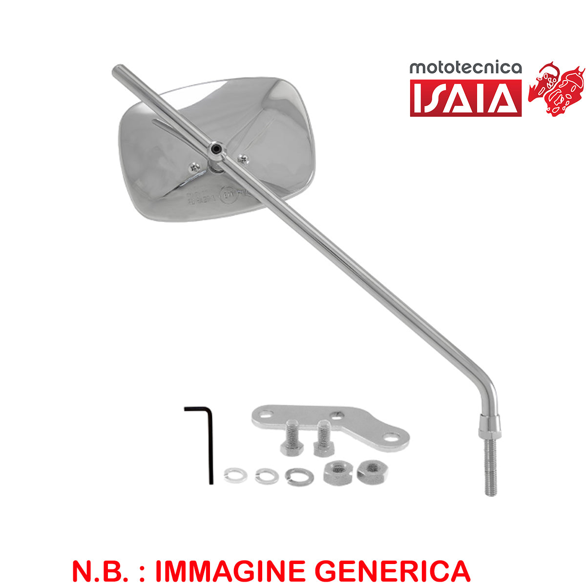 SPECCHIETTO UNIVERSALE RMS CLASSIC PIAGGIO VESPA RETTANGOLARE