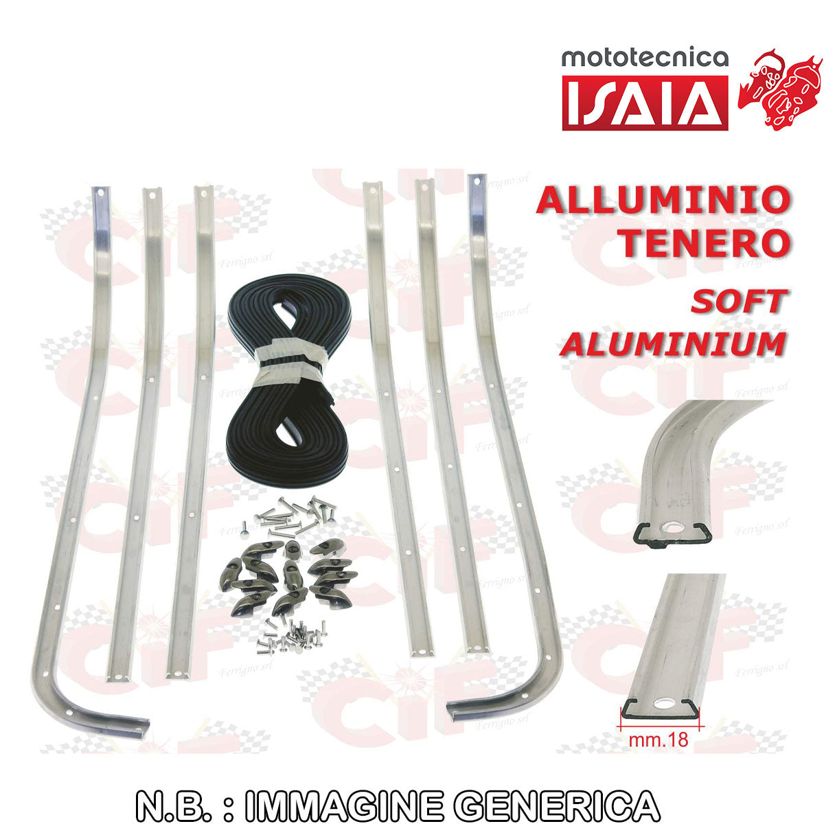 SR.STRISCIE PEDANA COMPLETA IN ALLUMINIO TENERO VESPA GL