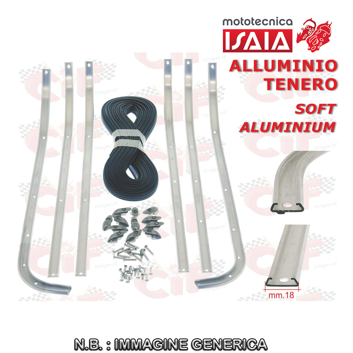 SR.STRISCIE PEDANA COMPLETA IN ALLUMINIO TENERO VESPA SPRINT