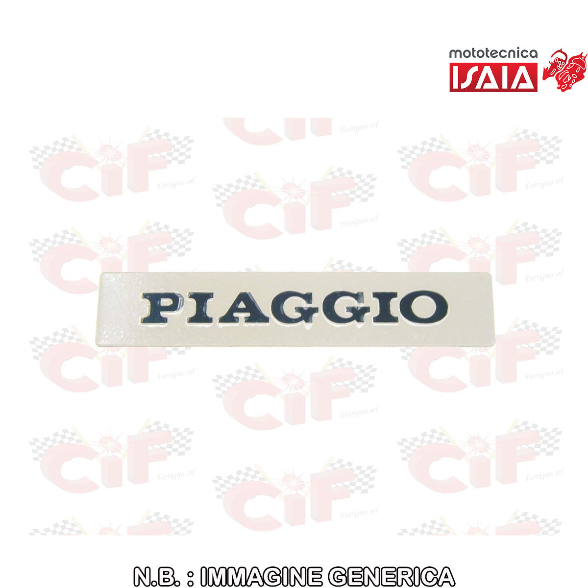 TARGHETTA "PIAGGIO" ADESIVA X MASCHERINA FRONTALE VESPA PK