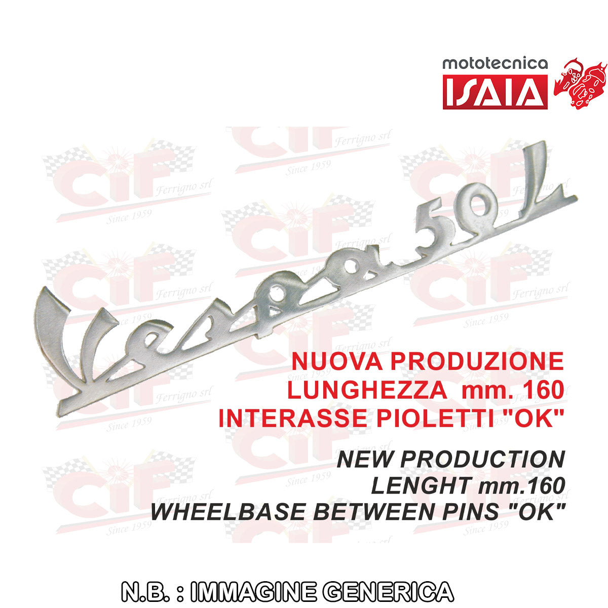 TARGHETTA "VESPA 50 L" TRAFORATA POSTERIORE