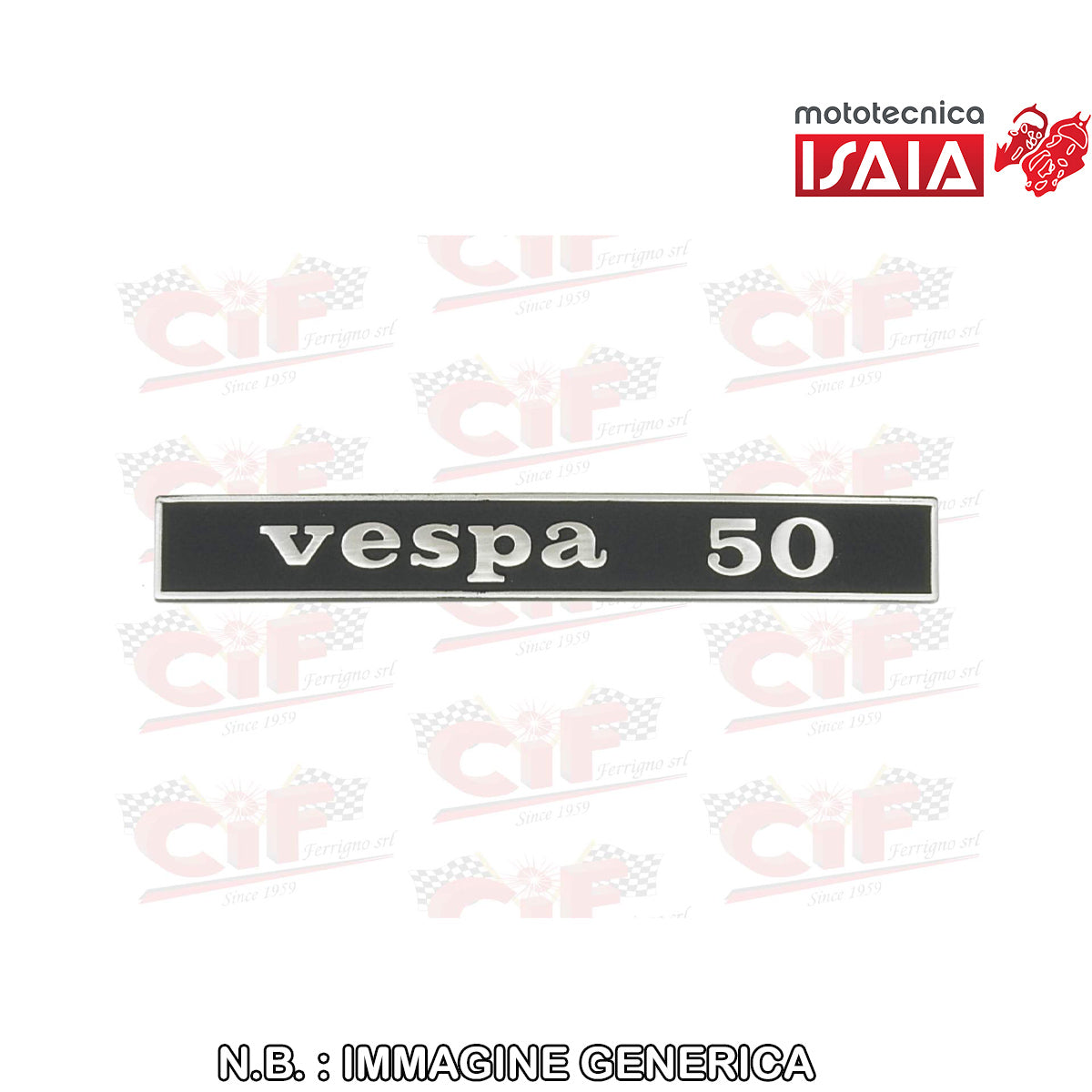 TARGHETTA "VESPA 50" PER PARTE POSTERIORE VESPA