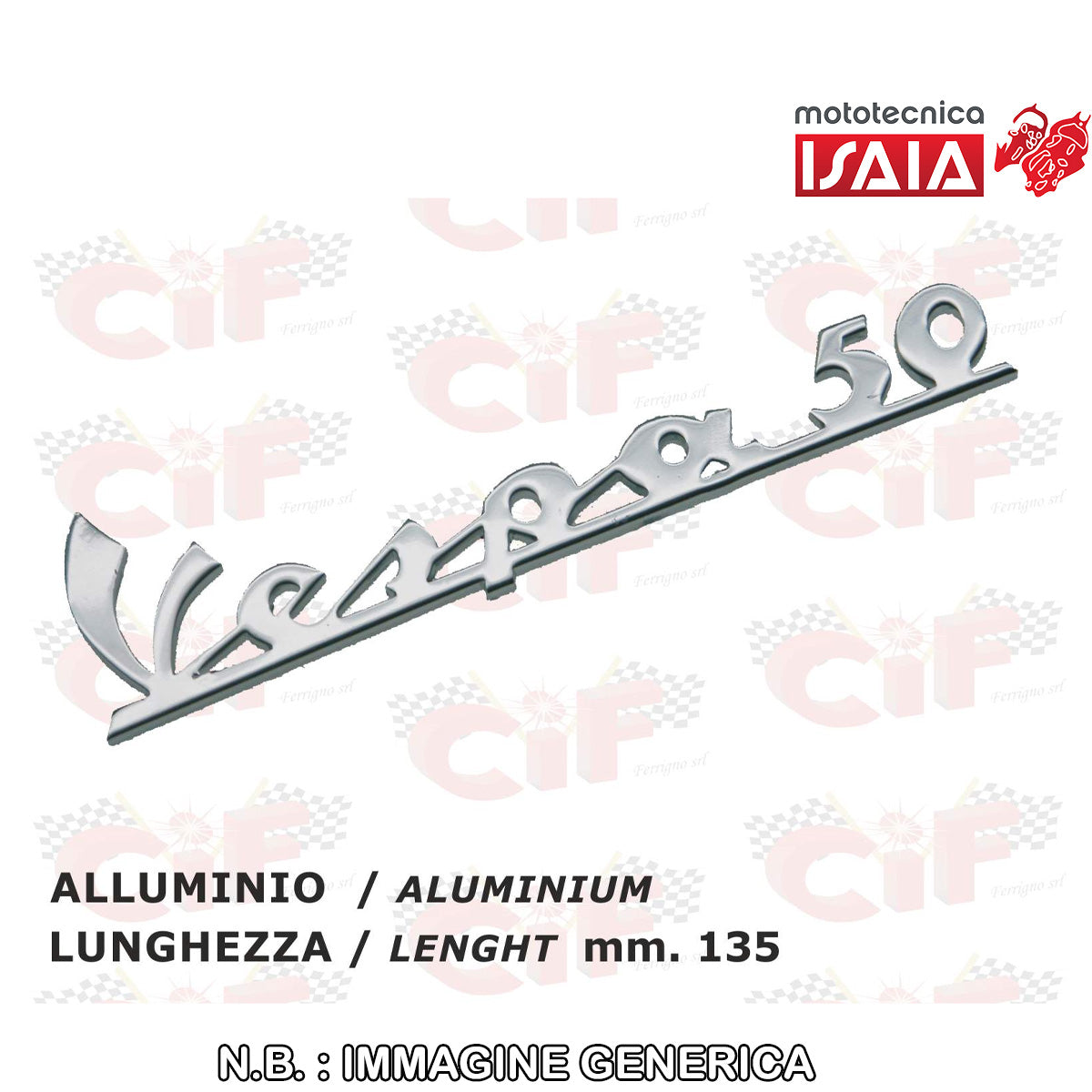 TARGHETTA "VESPA 50" TRAFORATA PER SCUDO ANTERIORE