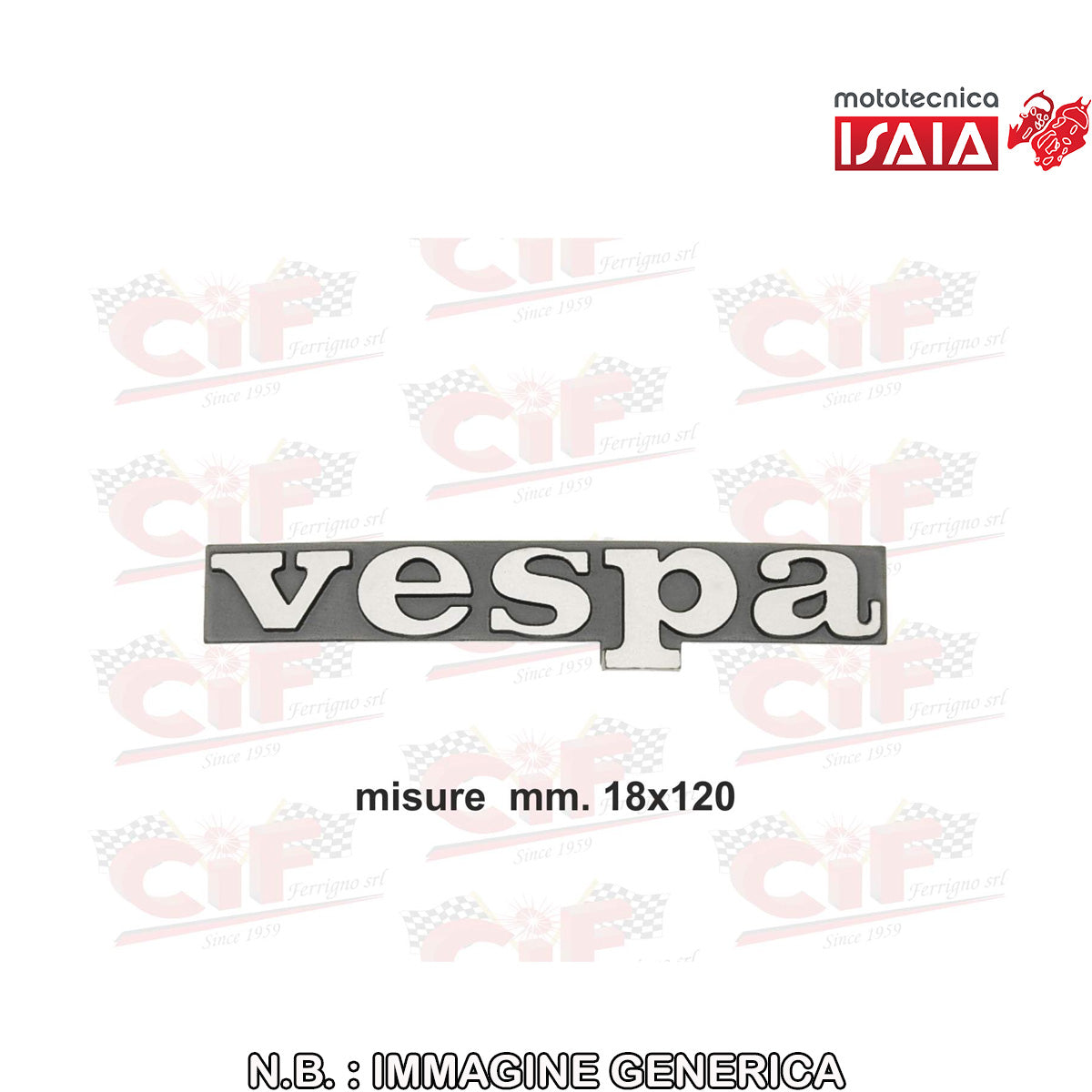 TARGHETTA "VESPA" - SATINATA X SCUDO ANTERIORE